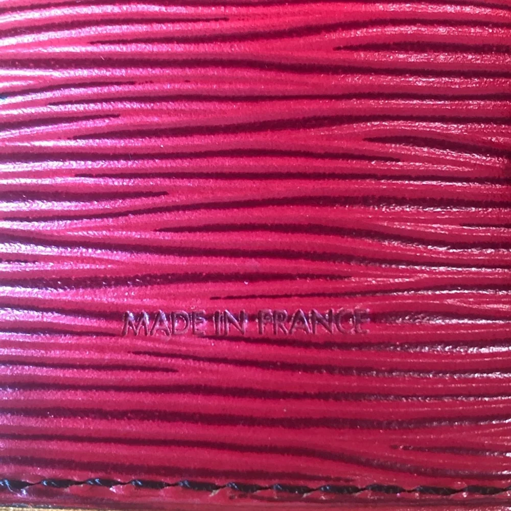 LOUIS VUITTON Red Epi Leather Luggage Tag and Poignet Sets